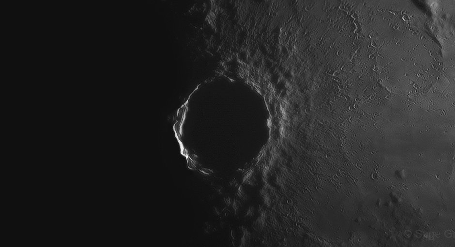 SpaceAppsReno's tweet photo. Sunrise at Copernicus Crater via NASA https://t.co/9voh0qpWgU https://t.co/3DzmCWMdFs