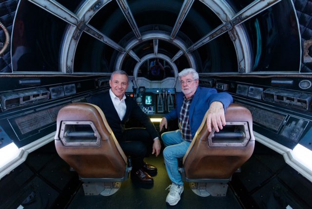 With the man who started it all,  George Lucas,  @starwars #GalaxysEdge @Disneyland. Quite a night!