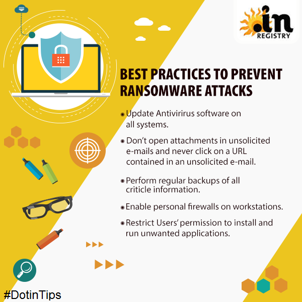 inregistry's tweet photo. Here is how to protect yourself from #ransomware attacks. #DotinTips #IamIN #ThursdayThoughts #DotIN #ThursdayMotivation https://t.co/SNE0U6mtIz