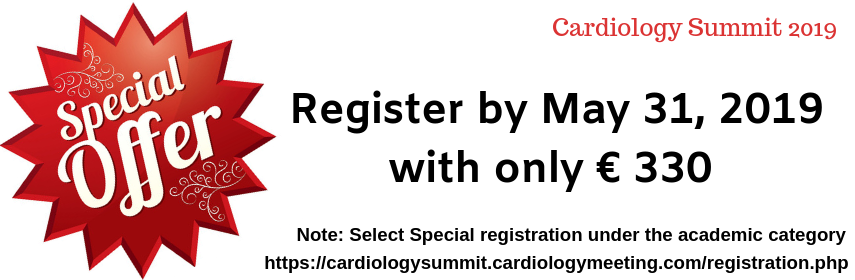 CardiacSummit's tweet photo. REGISTER BY TOMORROW to avail the special registration benefits and join Cardiology conference at Bangkok, Thailand from August 15-16, 2019.
Registration price is only 330 Euros
Register through the link: https://cardiologysummit(dot)cardiologymeeting(dot)com/registration(dot)php https://t.co/9zRPcn9Y0O