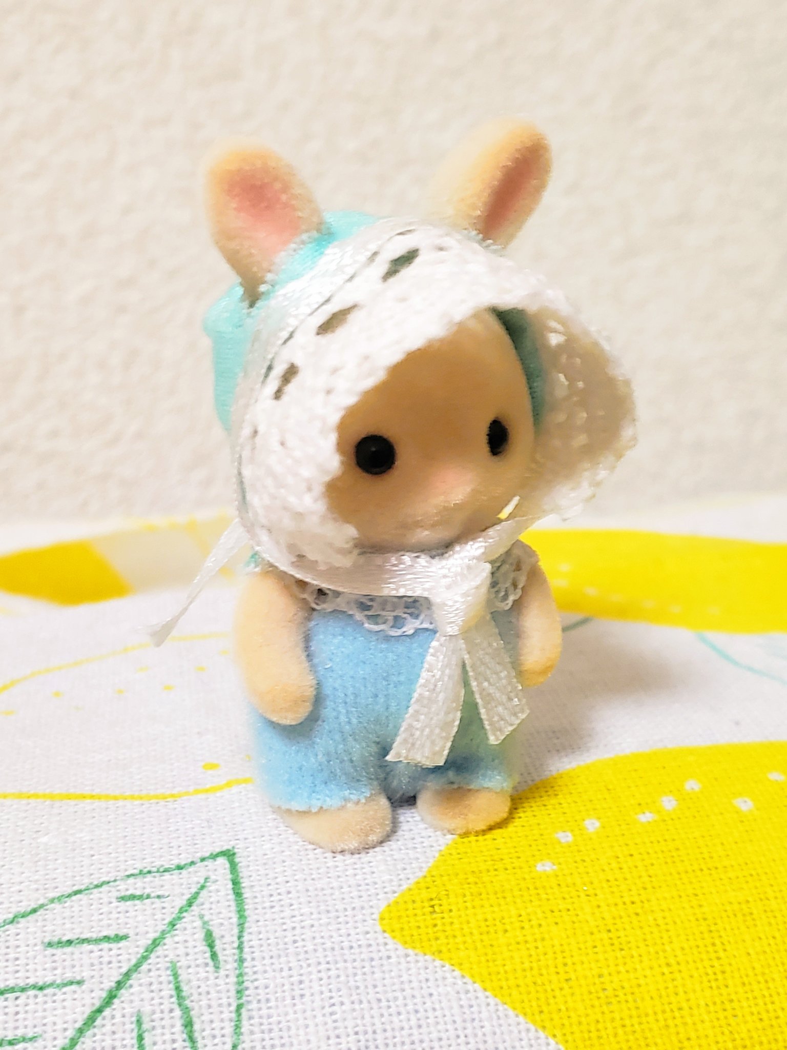 閲覧のみ】シルバニアの赤ちゃんボンネット(水色)｜ハンドメイド・手芸