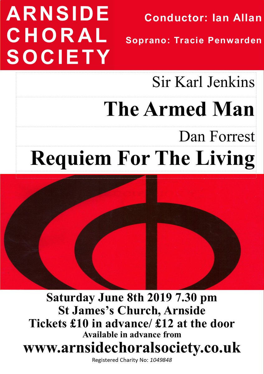 ArnsideChoralSociety (@arnsidechoral) on Twitter photo We've all heard of The Armed Man but this gem of a Requiem from <a href="/DanForrestMusic/">Dan Forrest</a> is just sublime. We're going to miss having it in our lives.
Just over a week to go and tickets going fast!
bit.ly/ArnsideTickets
#TheArmedMan
#RequiemfortheLiving
<a href="/TraciePenwarden/">Tracie Penwarden</a> We've all heard of The Armed Man but this gem of a Requiem from <a href="/DanForrestMusic/">Dan Forrest</a> is just sublime. We're going to miss having it in our lives.
Just over a week to go and tickets going fast!
bit.ly/ArnsideTickets
#TheArmedMan
#RequiemfortheLiving
<a href="/TraciePenwarden/">Tracie Penwarden</a>