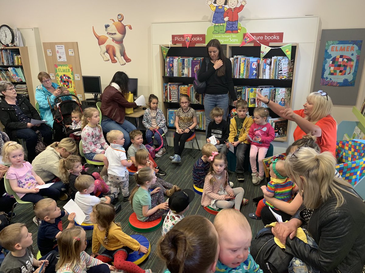 GatesheadALive's tweet photo. Fantastic day for Elmer at @GatesheadLibs ,already had hundreds of you! 
Everything on until 3pm- all free! 
Unfortunately
@greatnorthelmer Elmer hasn’t been delivered due to circumstances beyond our control. But there are LOADS of other Elmer things! 🐘 #elmer #elmerday https://t.co/42BHN0EwkV