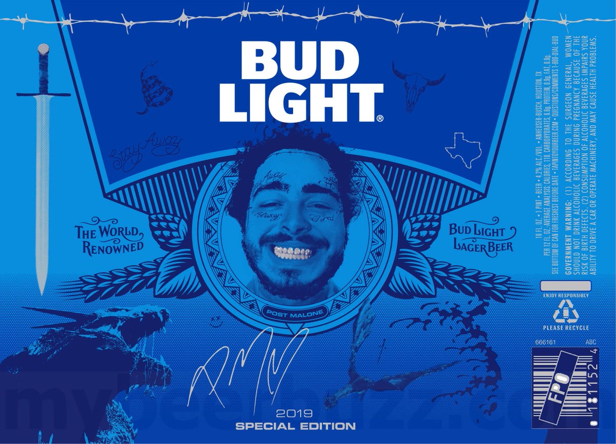 mybeer buzz on Twitter: "Bud Light Adding Post Malone 2019 Special Edition Cans @budlight @PostMalone #MObeer #beernews #newbeer #Beer #beertwitter #cans https://t.co/rIuz18qK2V" / Twitter