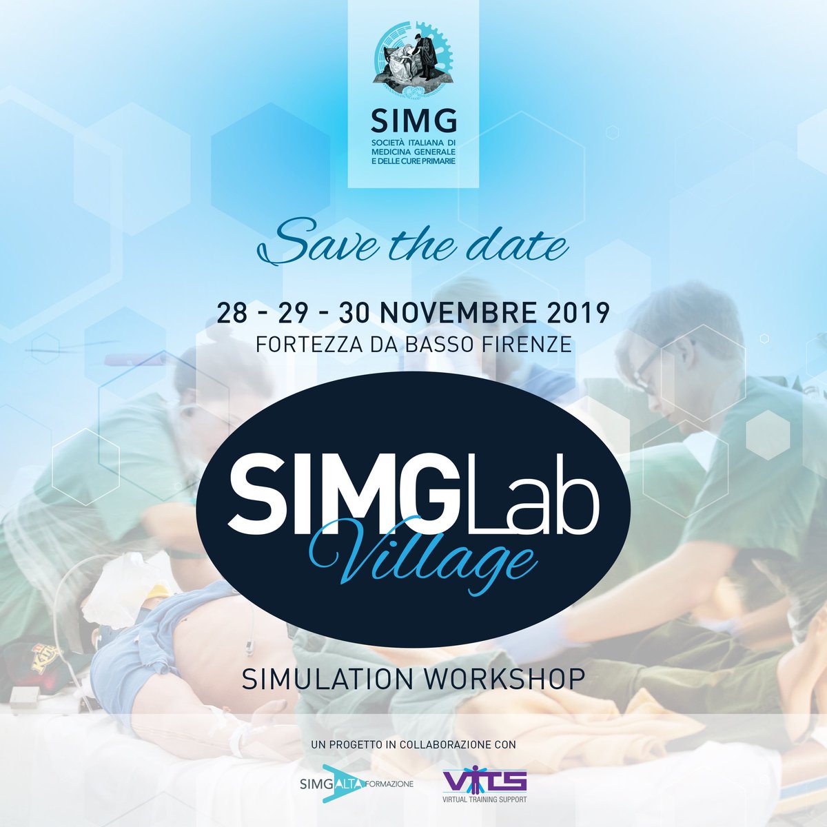 RegiaCongressi's tweet photo. SIMGLab Village 28-29-30 novembre 2019
Info su: https://t.co/rqa39MGwP5

#SAVETHEDATE #novembre2019 
#SimulationWorkshop #SimulationRooms 
#Medici #SIMGLAB #MedicinaGenerale https://t.co/1so9jB1CWq