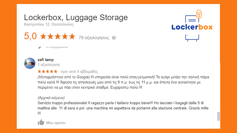 lockerboxgr's tweet image. ⭐⭐⭐⭐⭐ 
Thank you so much for all your reviews!

#lockerbox #luggagestorage #soproud