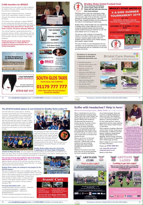 BS_Matters's tweet photo. June's magazine is online now.Loads of local #sports clubs featured.Thanks to all our advertisers &amp; contributors #teamworkmakesthedreamwork Keep up to date by Following Us on Facebook &amp; Twitter: @BS_Matters @WFM_Matters @ChepstowMatters @MattersMags https://t.co/uzWHhisiTZ