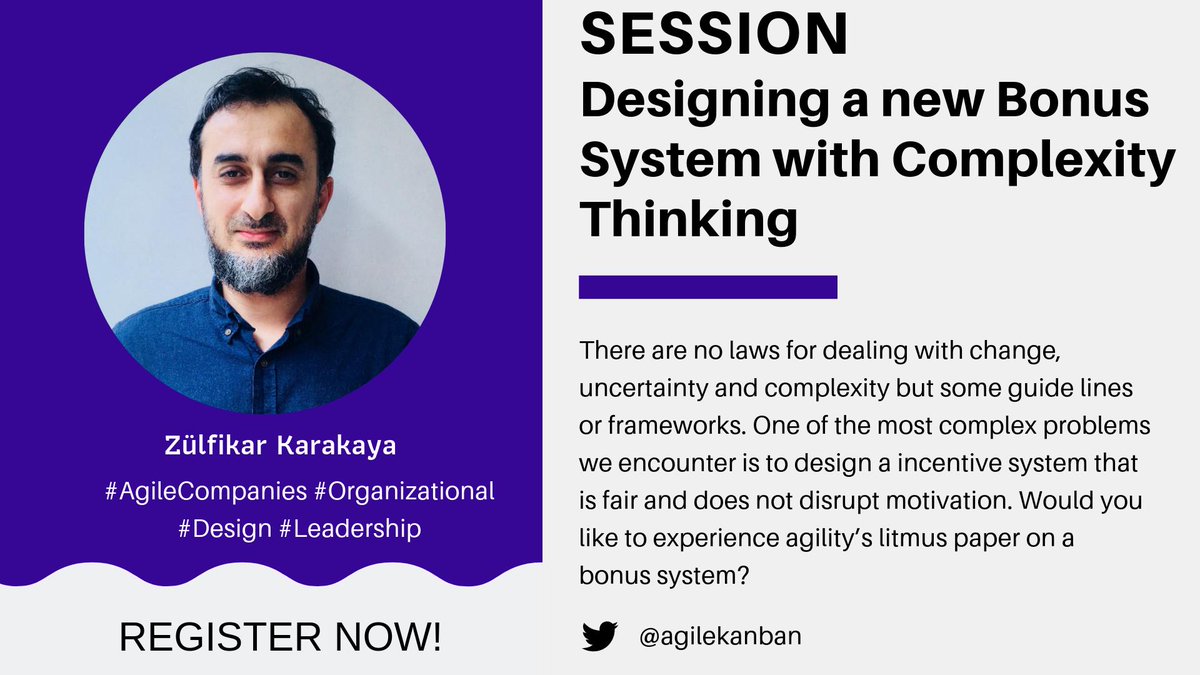 <a href="/zulfikarakaya/">Zülfikar Karakaya</a> presents a 'Designing a new Bonus System with Complexity Thinking' Dec 4-5, Agile Kanban Istanbul 2019! #AKI19  

For more information: bit.ly/2JJS1GF

#AgileCompanies #Organizational #Design #Leadership #Kanban #Agile

👉agilekanban.istanbul/summit/