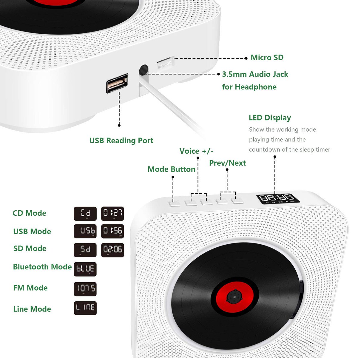aixmeet's tweet photo. Aixmeet CD  Player with Bluetooth, Wall Mountable CD Music Player Home Audio  Boombox with Remote Control FM Radio Built-in HiFi Speakers, MP3  Headphone Jack AUX Input Outpu https://t.co/GNrvqp2xSw