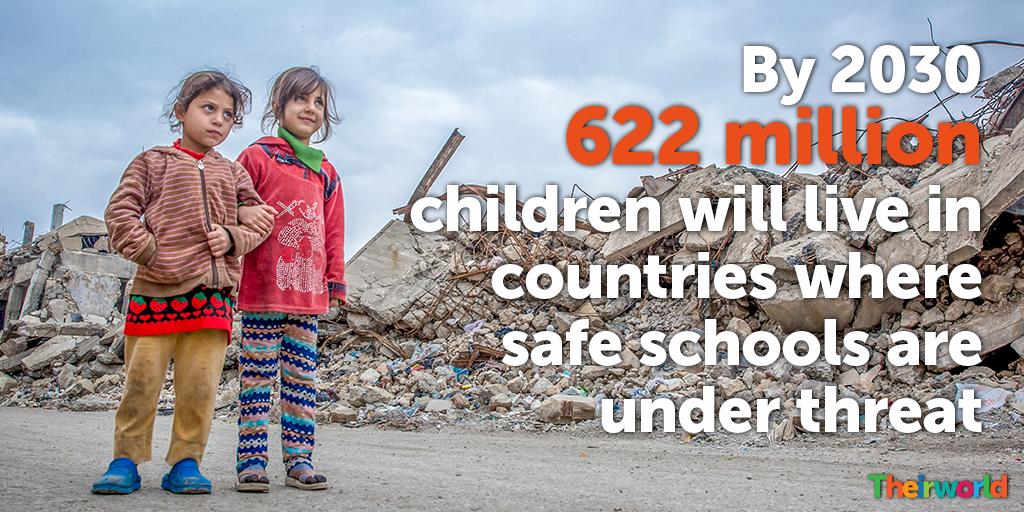 theirworld's tweet photo. Conflict and disasters are often in the headlines. But what can be overlooked is the impact on children’s education. Without #SafeSchools, future generations will reach adulthood without the basic skills they need. https://t.co/BKRMjLK3pu https://t.co/yvP0HbUIDC