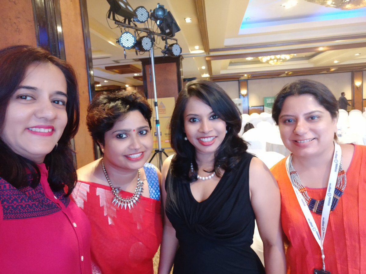 iammanasikg's tweet photo. What an honour. 
With Neeta, editor (South), @vineethaathrey (our anchor for the day) and Sneha from @Exchange4Media at the #pitchCMO summit https://t.co/PGc7aFPC0w