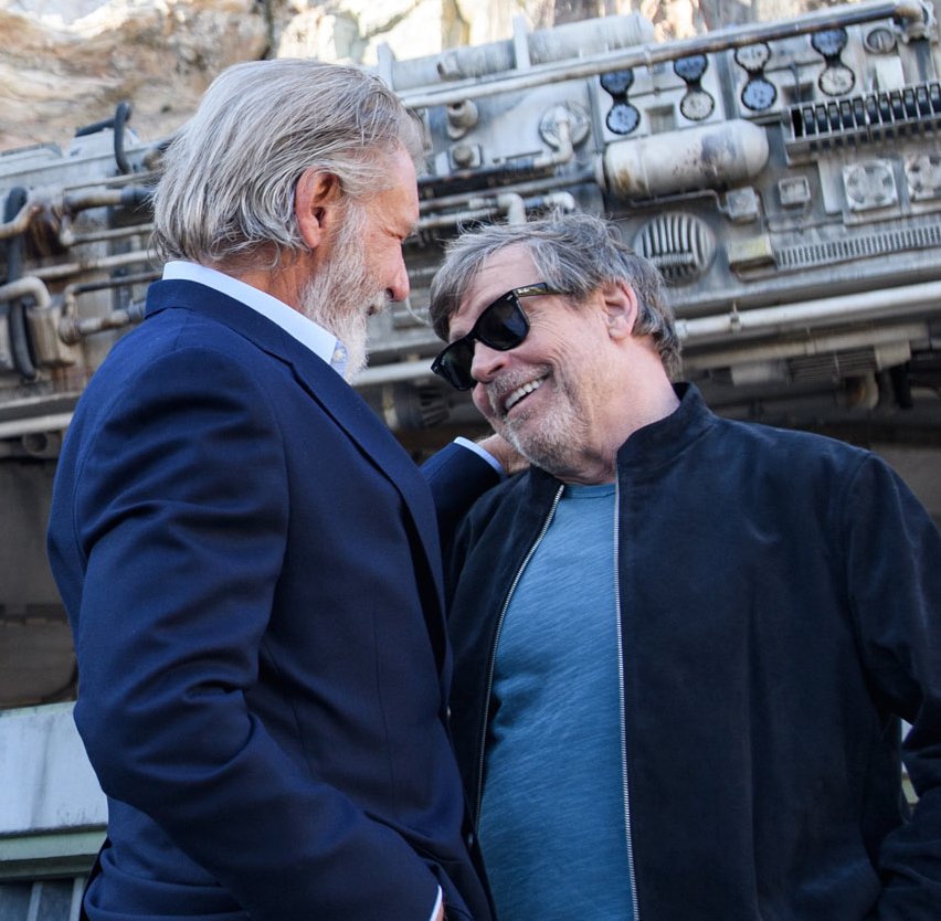 I'm tearing up on that moment of Han &amp; Luke with the #Falcon in their back.

#GalaxysEdge @HamillHimself <a href="/starwars/">Star Wars</a>