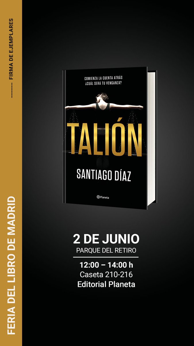 sdiazcortes's tweet photo. Este domingo 2 de junio volveré a firmar a la Feria del Libro de Madrid, de 12 a 14h en la caseta de Planeta. (210) Me encantaría veros por allí.
@Planetadelibros @Booket_Planeta @edit_planeta  ¡Se agradece RT! https://t.co/BqhWAgfzFZ