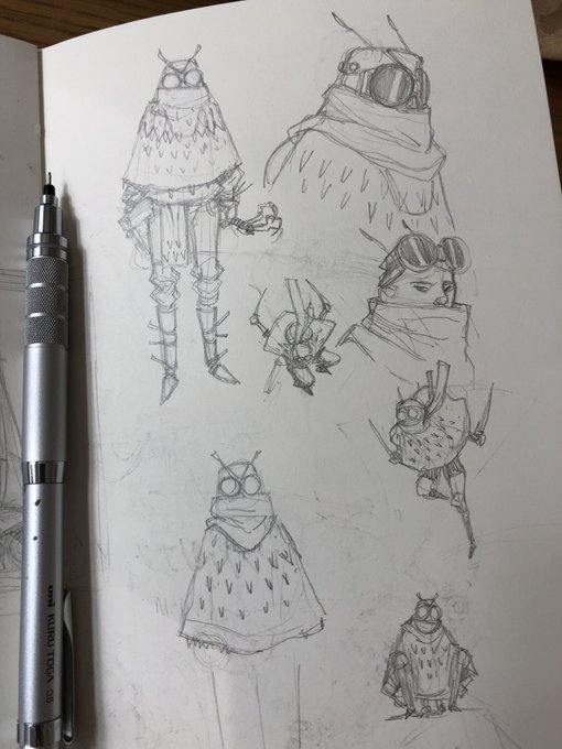 Not showed my sketchbooks for a while.  Few recent scribbles 