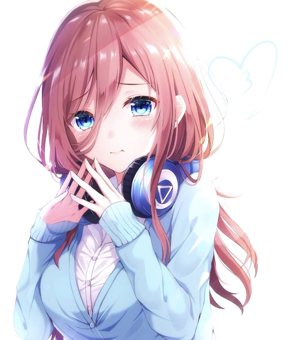 甘音しぃら🐈🕶さんがTwitterに投稿した中野三玖(五等分の花嫁)のイラスト。