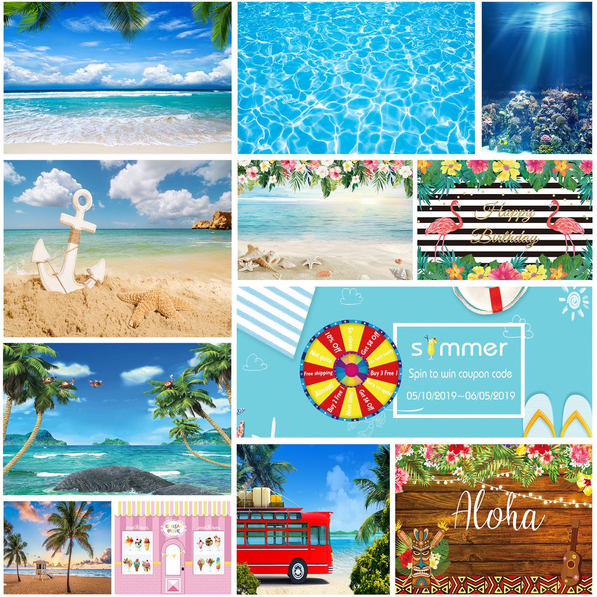 *Allenjoy Summer Backdrops Sale*
Spin to won the coupon !
Deadline: June 5, 2019
Only 6 days left,
Try your luck!
allenjoystudio.com