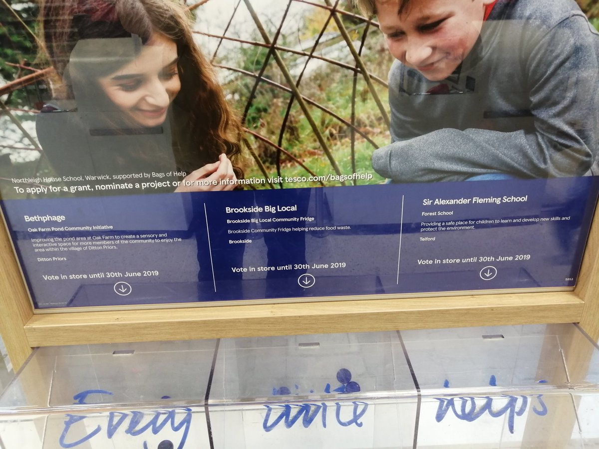 Don't forget 2 days left to vote <a href="/Tesco/">Tesco</a> #madeley and #wrekinretailpark #Telford for the best local project