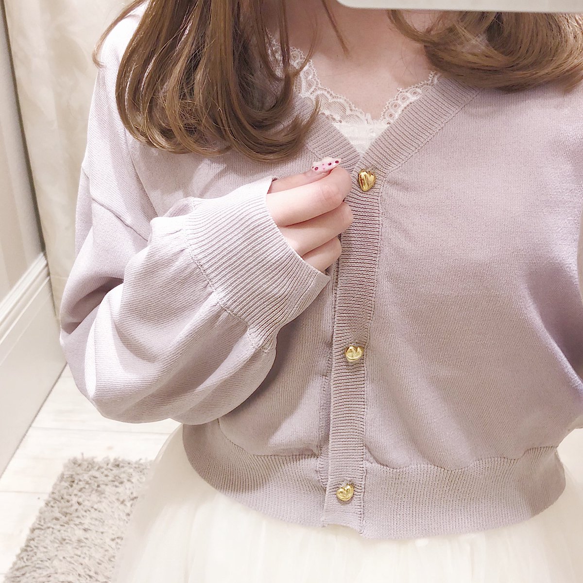 evelyn ハート カーディガン ハートボタンUVカーデ｜evelyn（エブリン