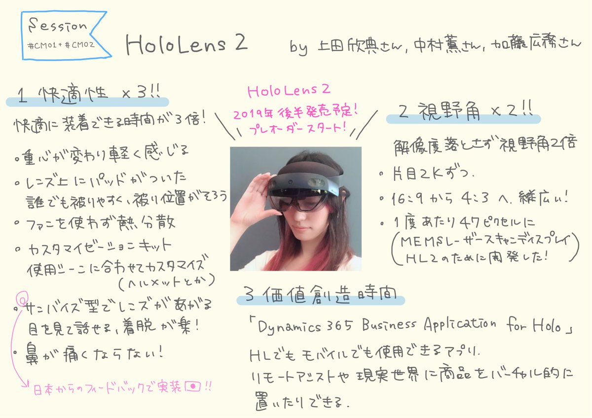 omeme_1231's tweet image. #HoloLens2 の #はいえろノート 書いたよ✍🏻

MSの上田さんのセッションと、ホロラボの中村さん(@kaorun55 )ヒロムさん(@hi_rom_ )のセッションから！
HoloLens 2開発のノウハウやUE4の話も聞けました☺️

 #decode19