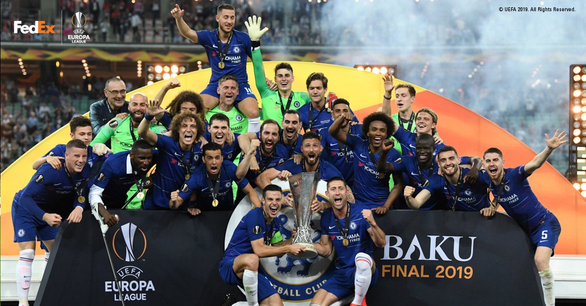 FedExEurope's tweet photo. What a night it was for Chelsea.

UEFA Europa League champions 🏆

Who was your stand out player in last night’s #UELfinal? https://t.co/MPNM7WMYLb