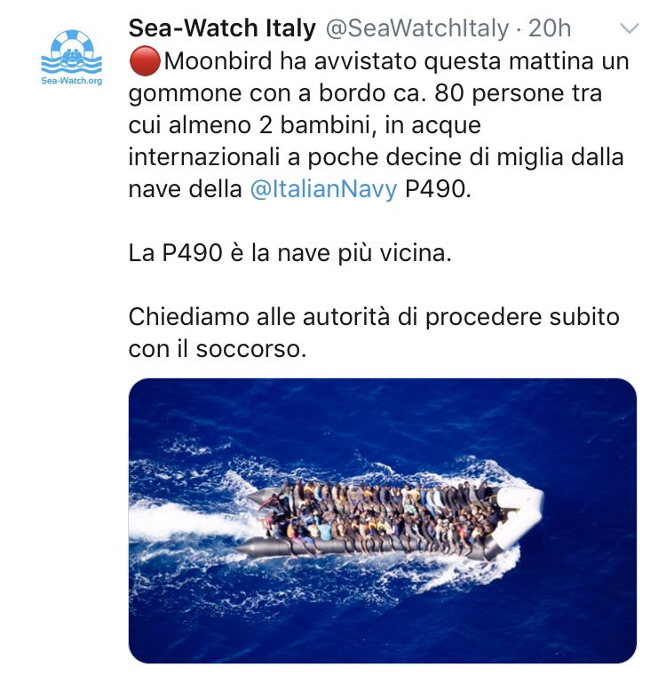 NadineInnocenzi's tweet photo. La Marina Italiana @ItalianNavy ha aspettato quasi 24 ore prima di prestare soccorso. Se sarà confermata la morte della bimba di 4 anni sapremo chi è il colpevole.

#Mediterraneo #Migranti https://t.co/nGIio8kLEP