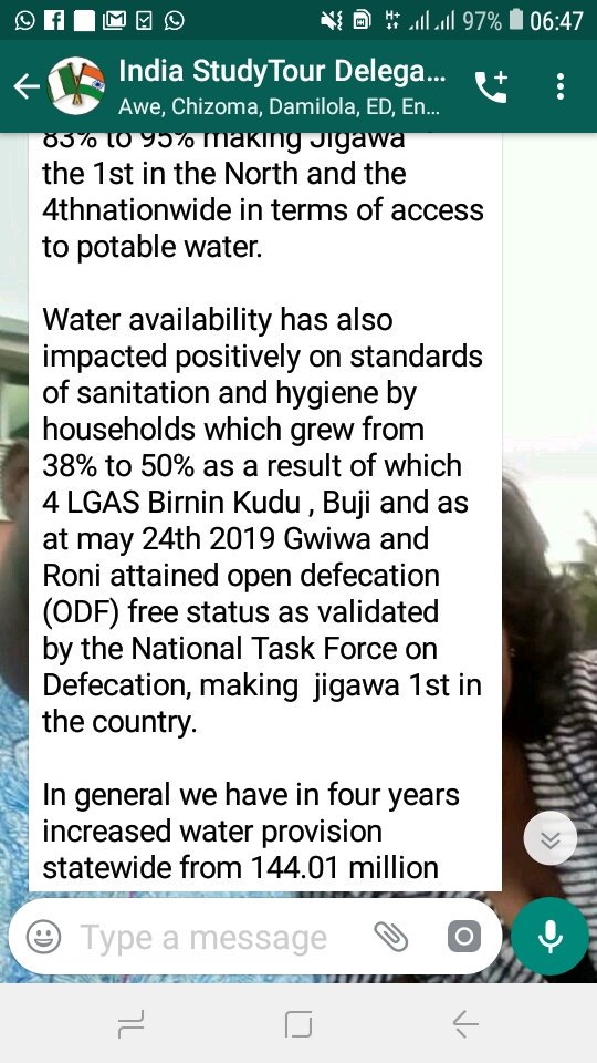 Innagural speech by the Gov Elect of Jigawa State mentions specifically  the state's achievements in WASH. It's interesting Nigerian leaders now recount gains achieved in the WASH sector even at the state level. WASH visibility in Nigeria gradually gaining grounds. <a href="/UNICEF/">UNICEF</a>