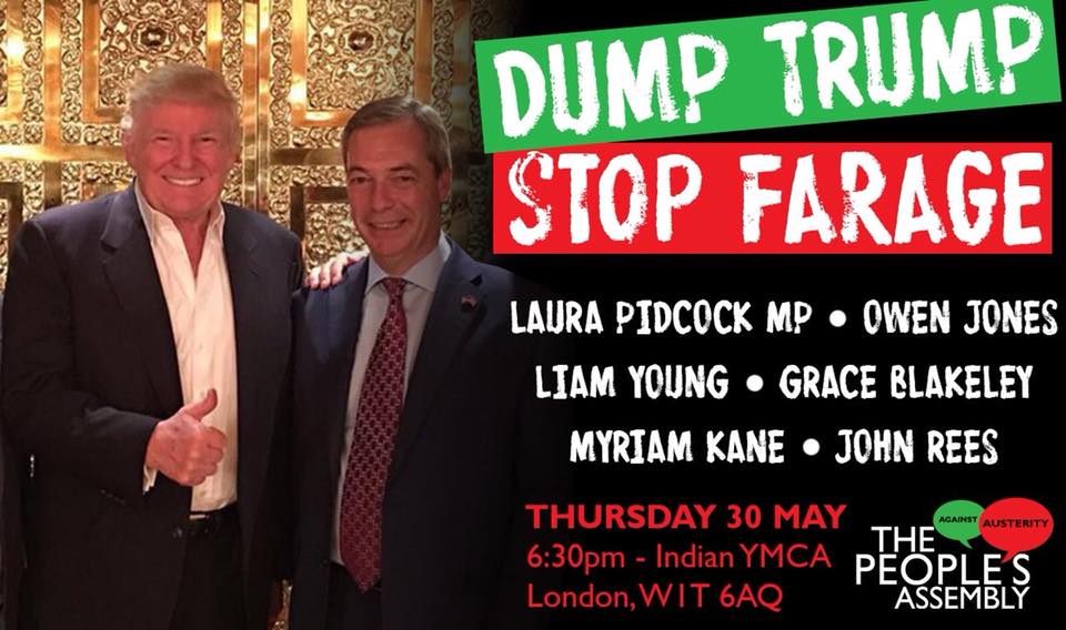 pplsassembly's tweet image. Tonight! Dump Trump - Stop Farage 
Public rally with 
@chessmartinez 
@LauraPidcockMP
@OwenJones84
@liamyoung
@myrikane 
@JohnWRees. 

Get yourself there!

Details: facebook.com/events/2057573… … …
#DumpTrump 
#StopFarage
#EndAusterityNow