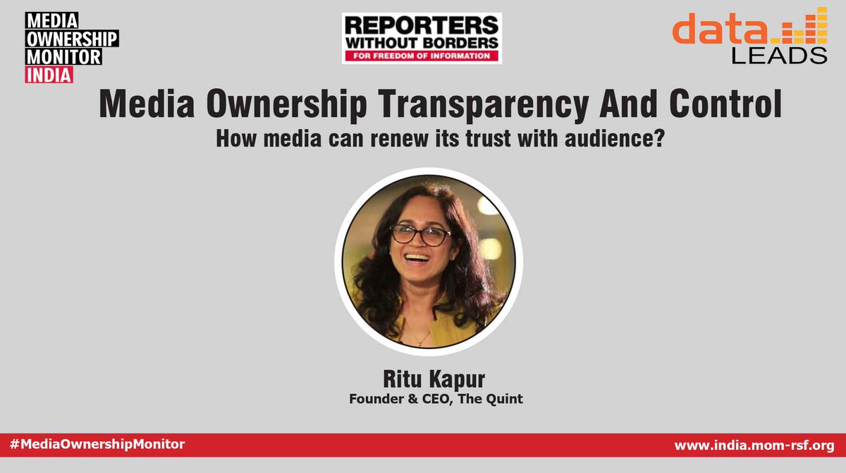 FirstCheck_In's tweet image. We @data_LEADS are glad to share that we had a great launch event of #MediaOwnershipMonitor last night. Eminent speakers including veteran journalist and founder of the @TheQuint @kapur_ritu joined us for an insightful panel discussion. Visit: mom-rsf.org to know more