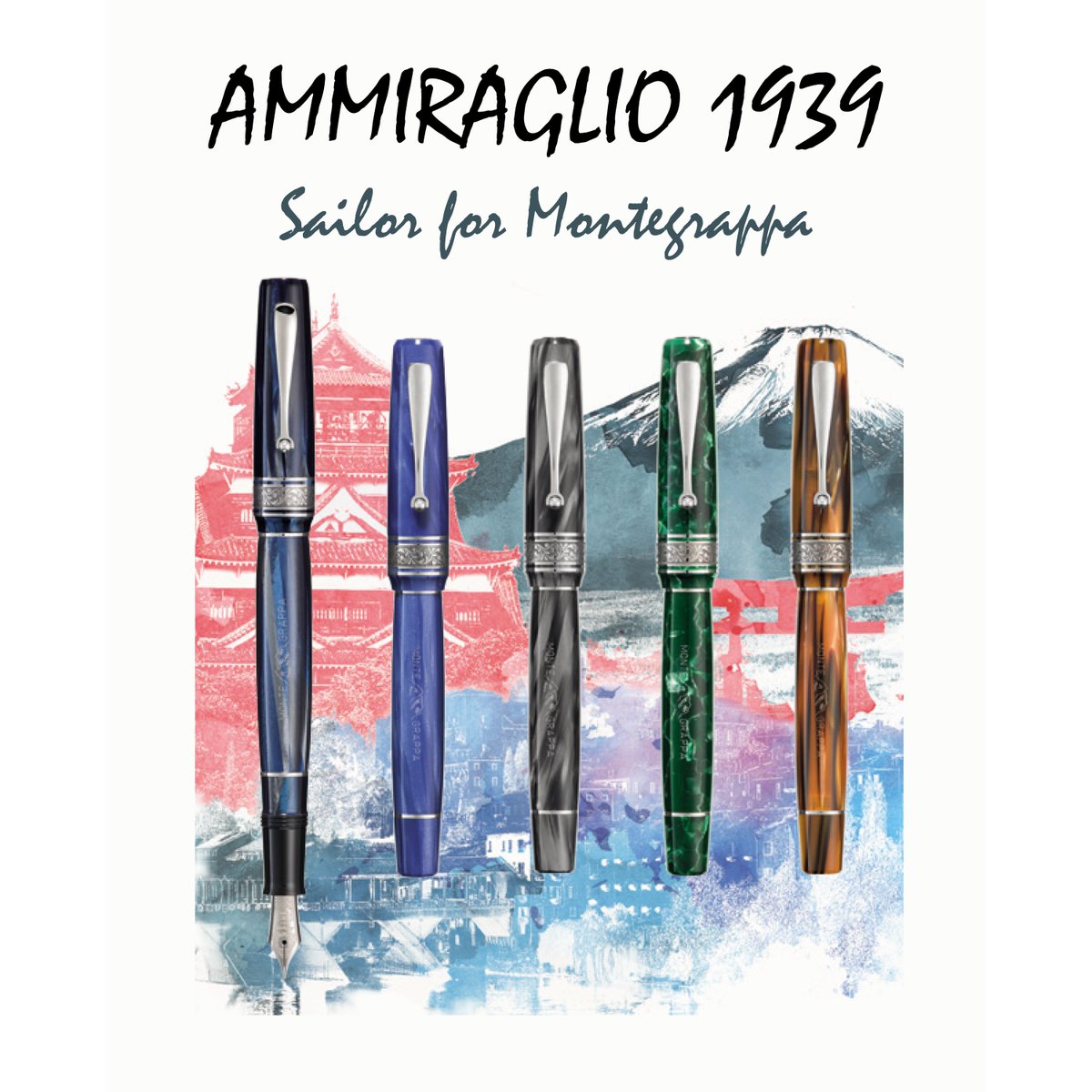 Montegrappa_IL's tweet photo. AMMIRAGLIO 1939
#Sailor for #Montegrappa – #LimitedEdition Italian-Japanese Fusion. Realised in 18k gold – a rarity in Sailor Pen’s repertoire – they are serviced by Montegrappa’s patented #piston-fill system. #pen #pens #goldnib #writing #fountainoflife #fountainpen #pensmania https://t.co/jASZmz8NdR
