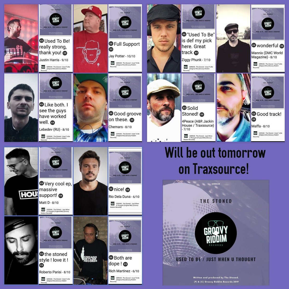 groovy_riddim's tweet photo. Feedbacks that the next Ep of #TheStoned has received!
Supported by: @JustinHarrisMFF, @jaypotter23, #ZiggyPhunk, @MannixDJ or @hm4peace among many others.
Will be released tomorrow on Traxsource and is now available for pre-order.
Link here: https://t.co/8zkS95oLgT https://t.co/h40bLCC4Th