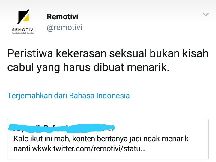 rumahfaye's tweet photo. Komentar yg seperti inilah yg kian menyuburkan kekerasan terhadap perempuan kr menganggap kekerasan seksual sbg bercandaan dan hiburan, sebagian lagi menjadikannya sebagai komoditas. ๐
#mediasensitifkorban
#netizenbijak
#stopkekerasan https://t.co/exfdzIuQtd