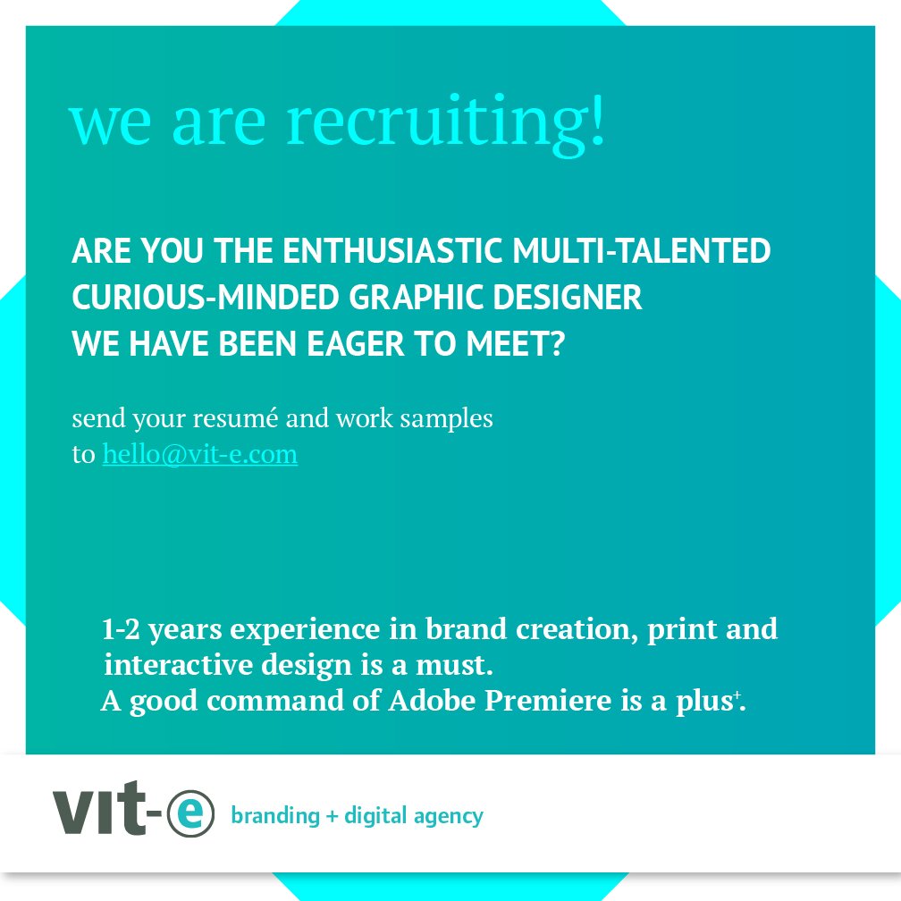 vit_e's tweet photo. @vit-e #branding &amp; digital agency has openings: #graphicdesigner, with 1-2 years exp. in #brand creation, editorial design and #interactivedesign.
#UXUI designer with 3-4 years exp. in interface &amp; user experience design. https://t.co/ecOgtJbIGQ  #Jobs #lebanon https://t.co/0wo85XNJHS