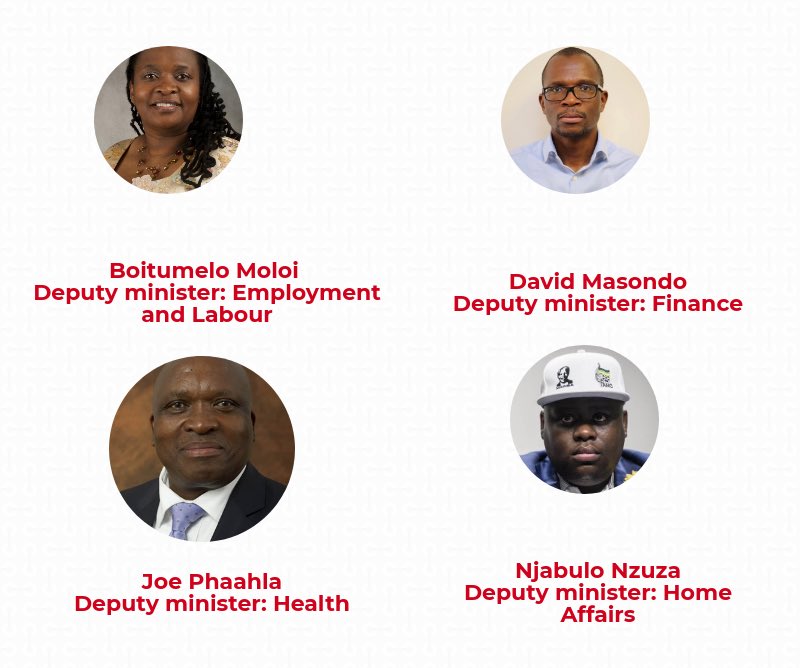 mailandguardian's tweet photo. The much anticipated Cabinet announcement by President Ramaphosa saw a return to inclusive governance. Ramaphosa also announced the appointment of new faces and faces that are not well-known. Find out who they are. #CabinetAnnouncement2019 https://t.co/Bj8QQr9EYc