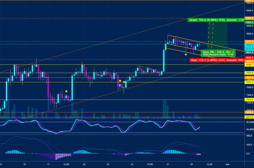 tothemooncorp's tweet photo. Bitcoins Intermediate Bullish Horns point toward ~$9400 for BITFINEX:BTCUSD by JBenavidez #BTCUSD https://t.co/lnp8APOria … https://t.co/p1CDUb7lrU