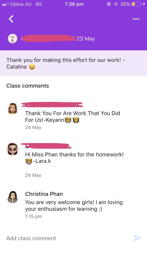 Thought I blocked student posts for all classes on Google Classroom but must’ve missed this one. Opened it to a nice surprise 🥰