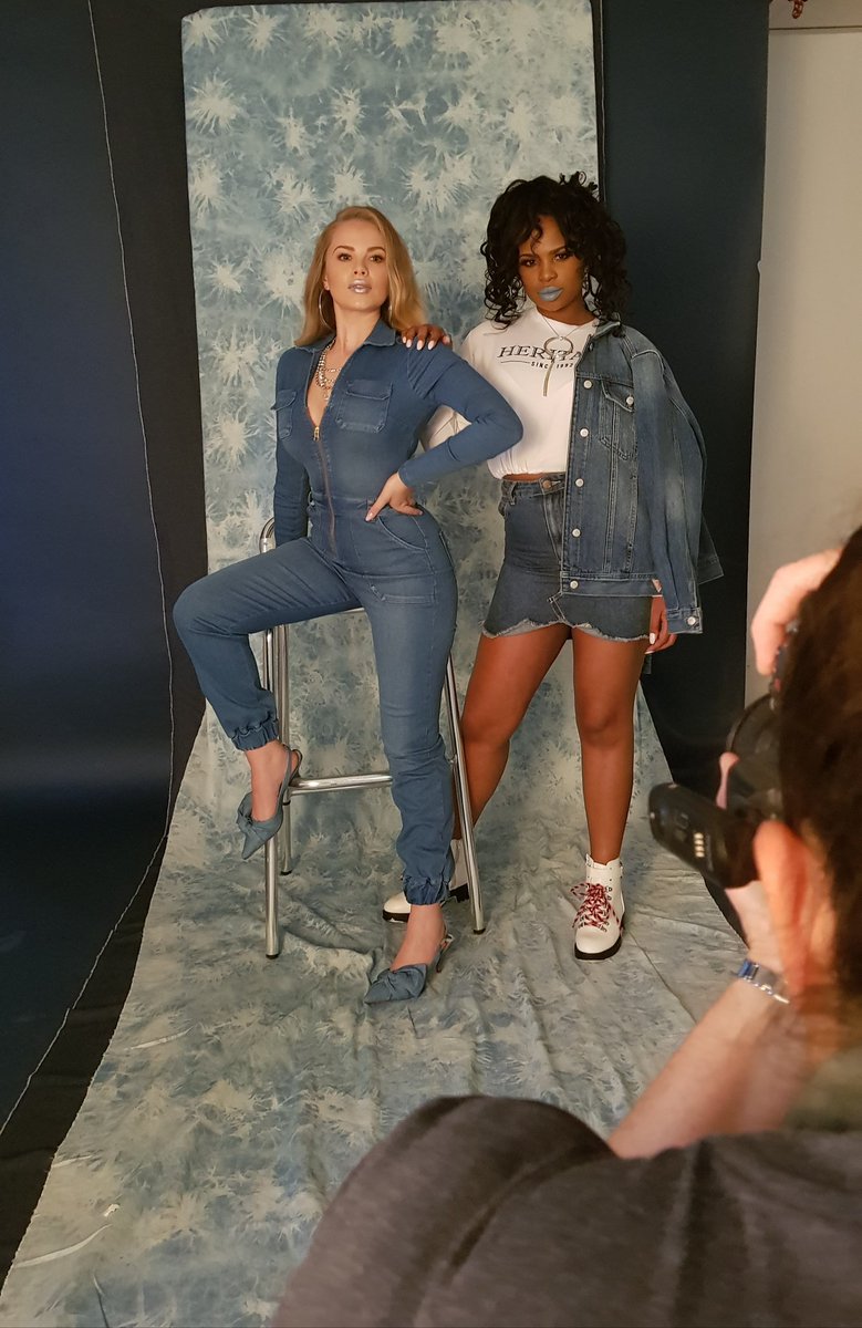 Gorgeous girls in these amazing outfits! #bts on our #denimguide #fashionshoot this morning. #peoplelovesfashion #fashionshoot