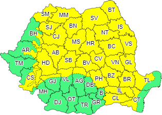 RRInternational's tweet photo. #PrognozaMeteo #ANM: Avertizare #Codgalben de #furtuni, valabilă până vineri dimineaţa în majoritatea regiunilor ţării. Informare de #vremerea valabilă la nivelul întregii ţări prelungită până luni dimineaţa. Atenţionările vor fi actualizate în funcţie de evoluţie şi intensitate. https://t.co/jiKBwcTRN8