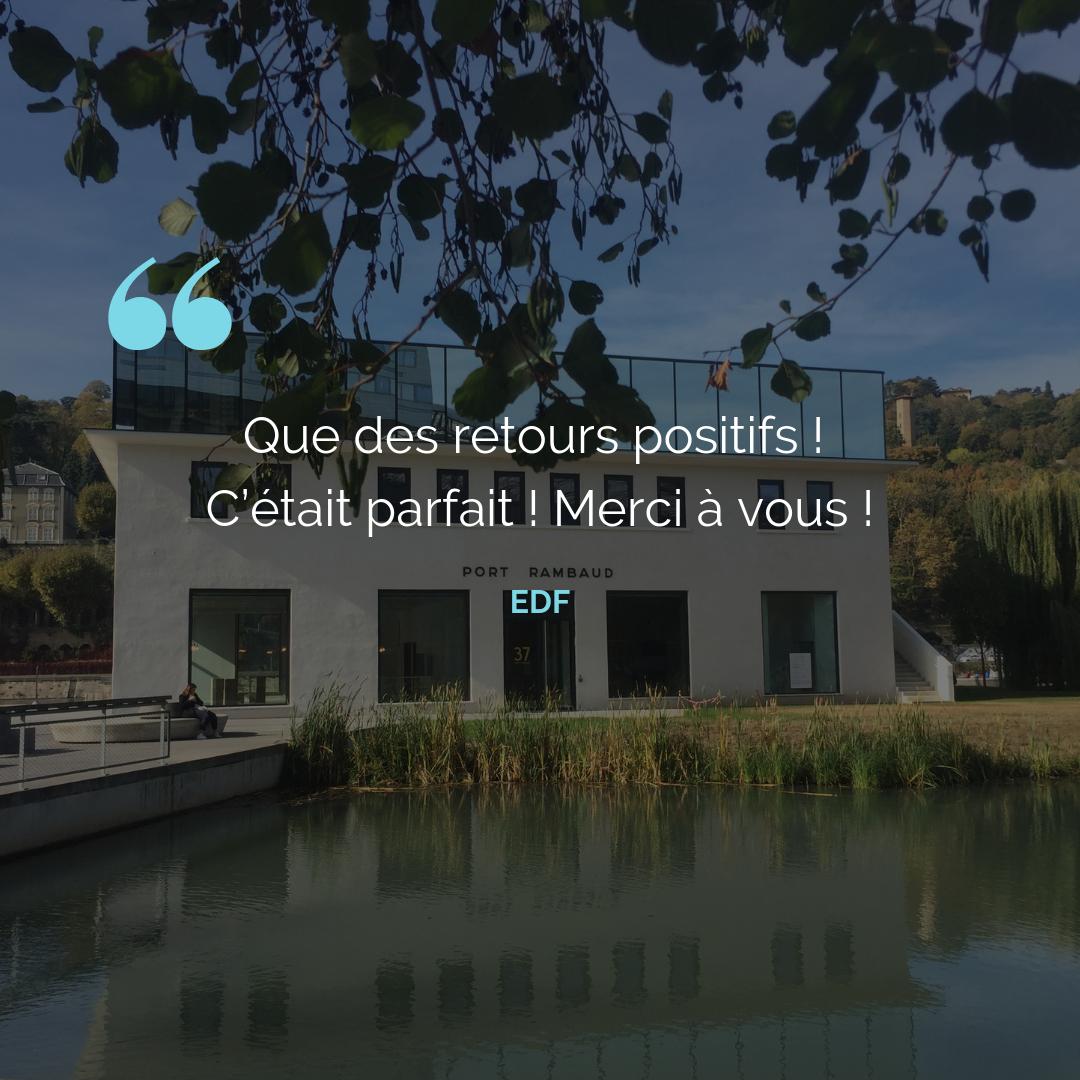 Nous avons accueilli EDF pour une journée à Port Rambaud. Merci de votre confiance ! Vous souhaitez vous aussi organiser un événement à Port Rambaud ? Contactez-nous: buff.ly/2BxbiFF