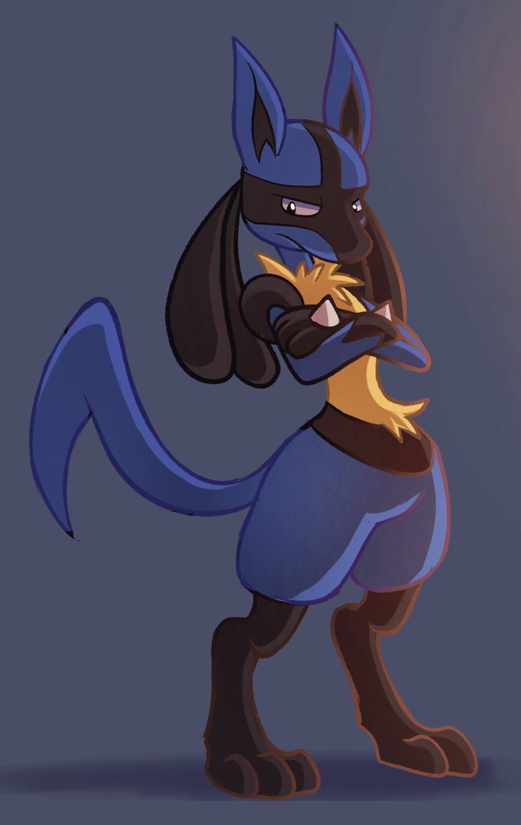 Late night Lucario drawing on procreate. 