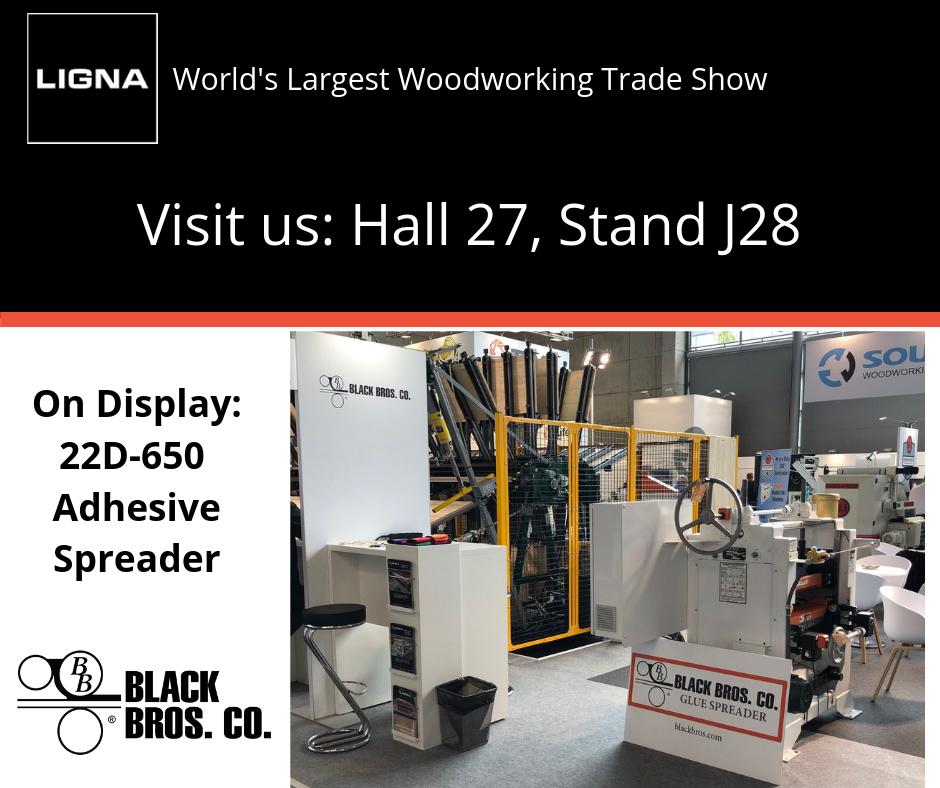 There's still time to stop by our #LIGNA19 booth and check out our 22D-650 Adhesive Spreader — perfect for narrow coating widths. bit.ly/22d-650-T #RollCoating #AdhesiveSpreader #woodworking