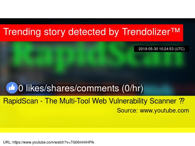 shellshockinfo's tweet image. RapidScan - The Multi-Tool #WebVulnerabilityScanner ✔️ #HTTP #DoS #WebApplicationFirewalls #DNS #SSL shellshock.trendolizer.com/2019/05/rapids…