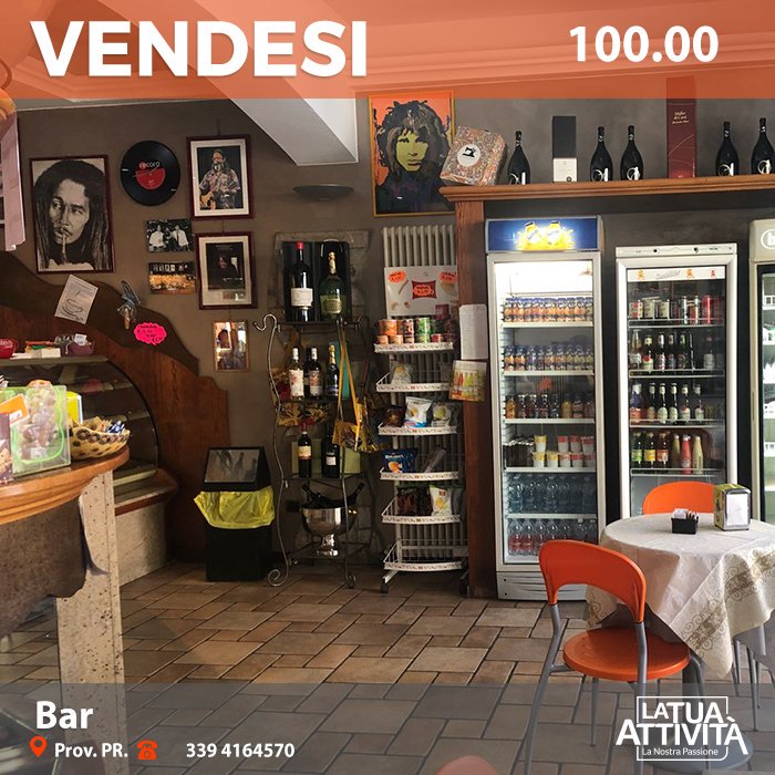 LaTuaAttivita's tweet photo. Bellissimo #bar #centrale in #vendita attivo come #caffetteria #paninoteca #tavolafredda #cocktailbar! Dotato #attrezzature #arredi #plateatico #parcheggio, #parma #provincia! #VPR135 https://t.co/qxkezDHiTK