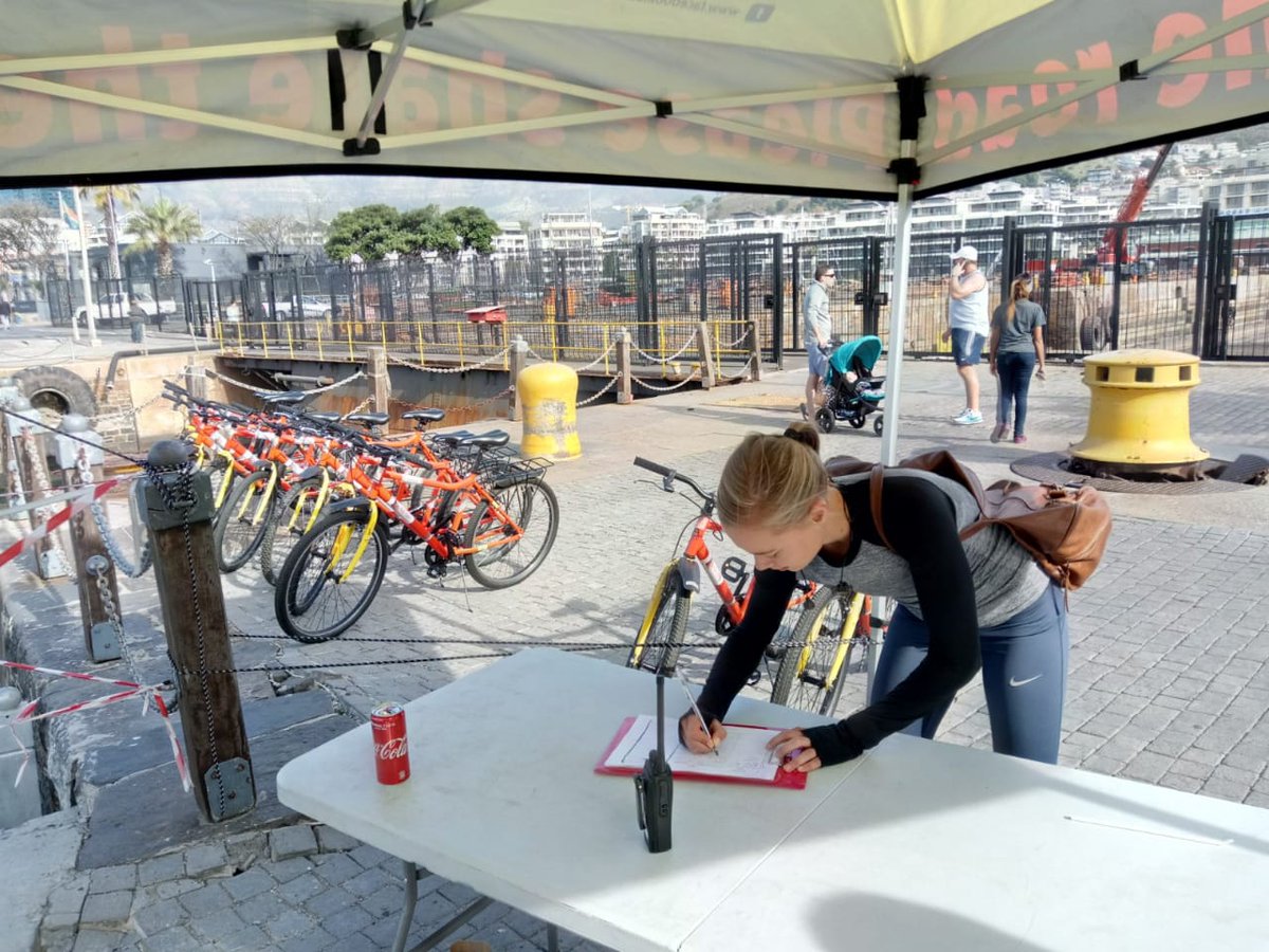 Bike4All (@bike4all_sa) on Twitter photo Come & cycle through the <a href="/VandAWaterfront/">vandawaterfront</a> for free! With the swing bridge out of action, it’s a long walk from the V&A to the Silo District.
Solution? The pop-up Bike4All bike-share scheme! Hubs at both the V&A and the Silo District. Come and grab a bike!! Come & cycle through the <a href="/VandAWaterfront/">vandawaterfront</a> for free! With the swing bridge out of action, it’s a long walk from the V&A to the Silo District.
Solution? The pop-up Bike4All bike-share scheme! Hubs at both the V&A and the Silo District. Come and grab a bike!!
