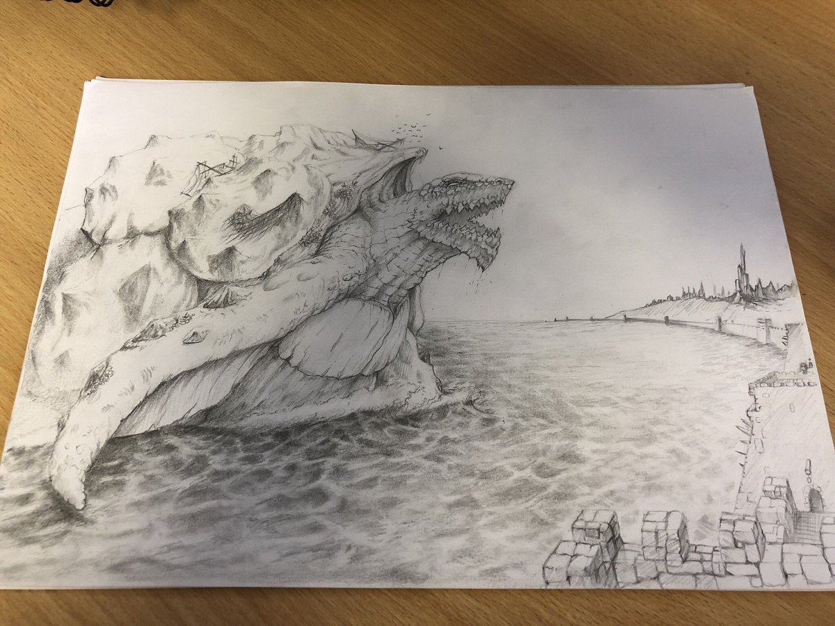 Stu_ART3110's tweet image. Making progress although, not a fan of drawing the sea #takesforever