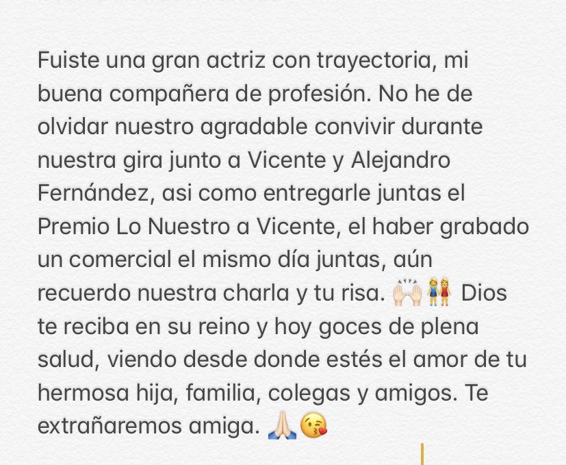 🌟E.P.D. Edith González 😥 Después de tanto luchar como una guerrera con esa cruel enfermedad que es el Cáncer, que pesar siento por esta triste noticia que te nos has ido. 💔#enpazdescanse 🙏🏻😘 #luto 💫R.I.P.