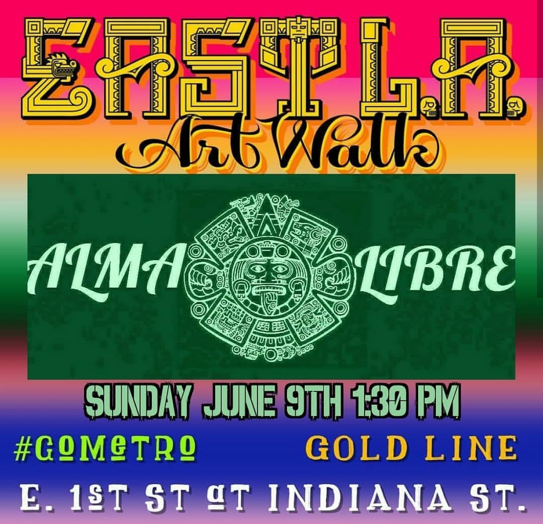 AlmaLibreMusic's tweet photo. Alma Libre performed at the East LA Art Walk #almalibremusic #chicanomusic #rockmusic #reggaemusic #latinmusic #jazzmusic #almalibre #chicano #rock #latin #reggae #ska #jazz #funk #musica #azteca #music #support #indigenous #artists #musicians #losangeles #califaztlan #barrio https://t.co/ekzmD7vGNI