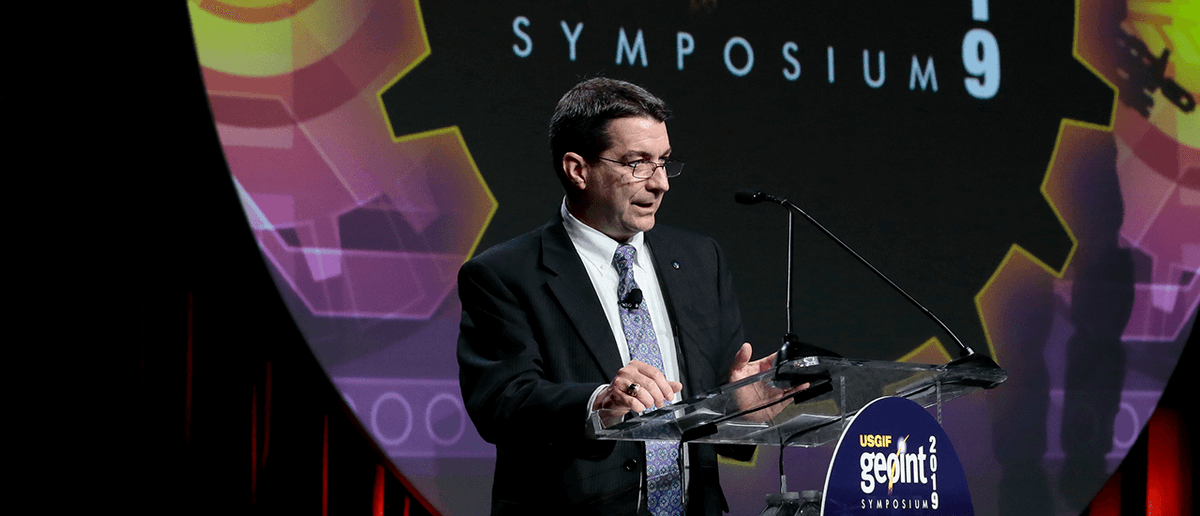 GEOINTsymposium's tweet photo. At #GEOINT2019, David Luber, executive director of @US_CYBERCOM, said the governmentโs #cybersecurity challenges demand teamwork & a strong workforce pipeline. https://t.co/qNqfklET5e @GEOINTsymposium @NSAGov https://t.co/WwWI2imeXH