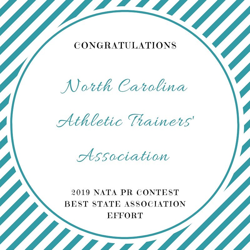 D3_MAATA's tweet image. We would like to officially congratulate @NCATA1974 on being the 2019 NATA PR Contest winner for the Best State Association PR Effort! #BackToBackToBackToBack #4peat 🎉🎊🥇🏆 @InspireRB74 @ninatc413 @JBaz68 are all doing amazing things in North Carolina. Way to be greAT!