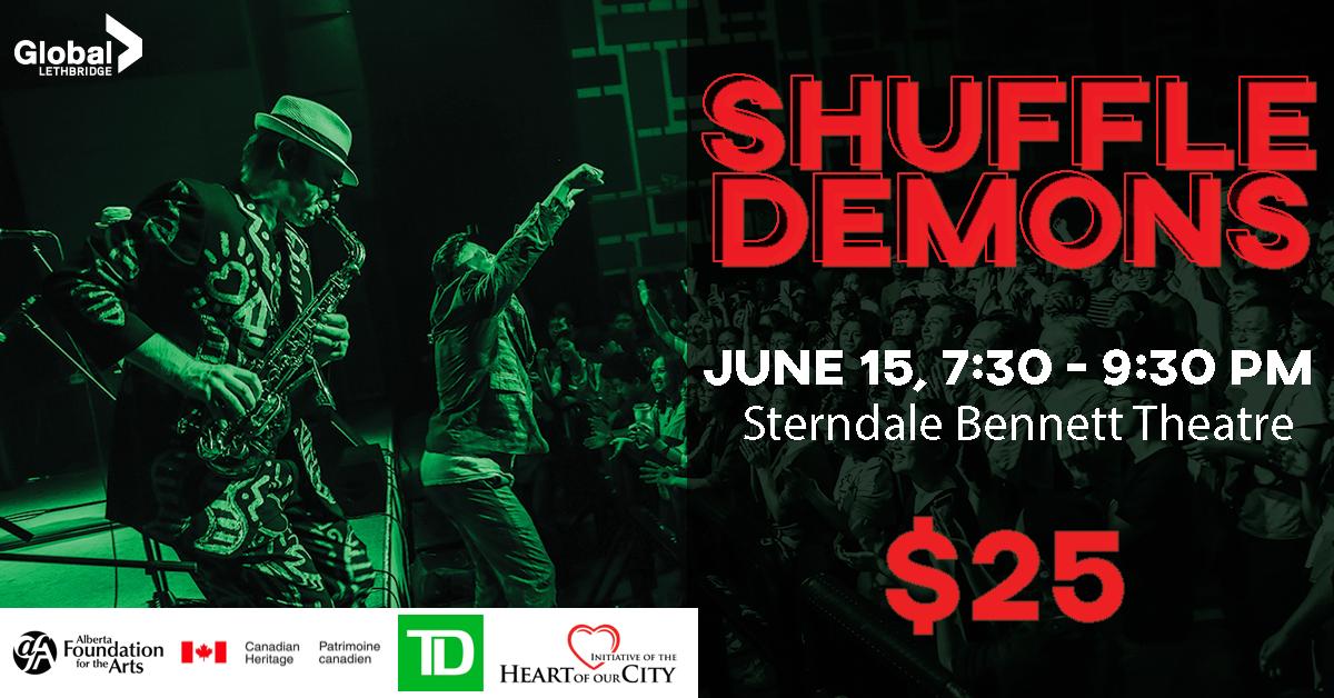 JazzLethbridge's tweet photo. The SHUFFLE DEMONS, this SATURDAY, 7:30 PM. Eye-catching, crowd-pleasing stunts are backed up by incredibly solid musicianship, they are going to be great! Tickets available at: https://t.co/CejWqbXjIV https://t.co/IwIMMEzprW