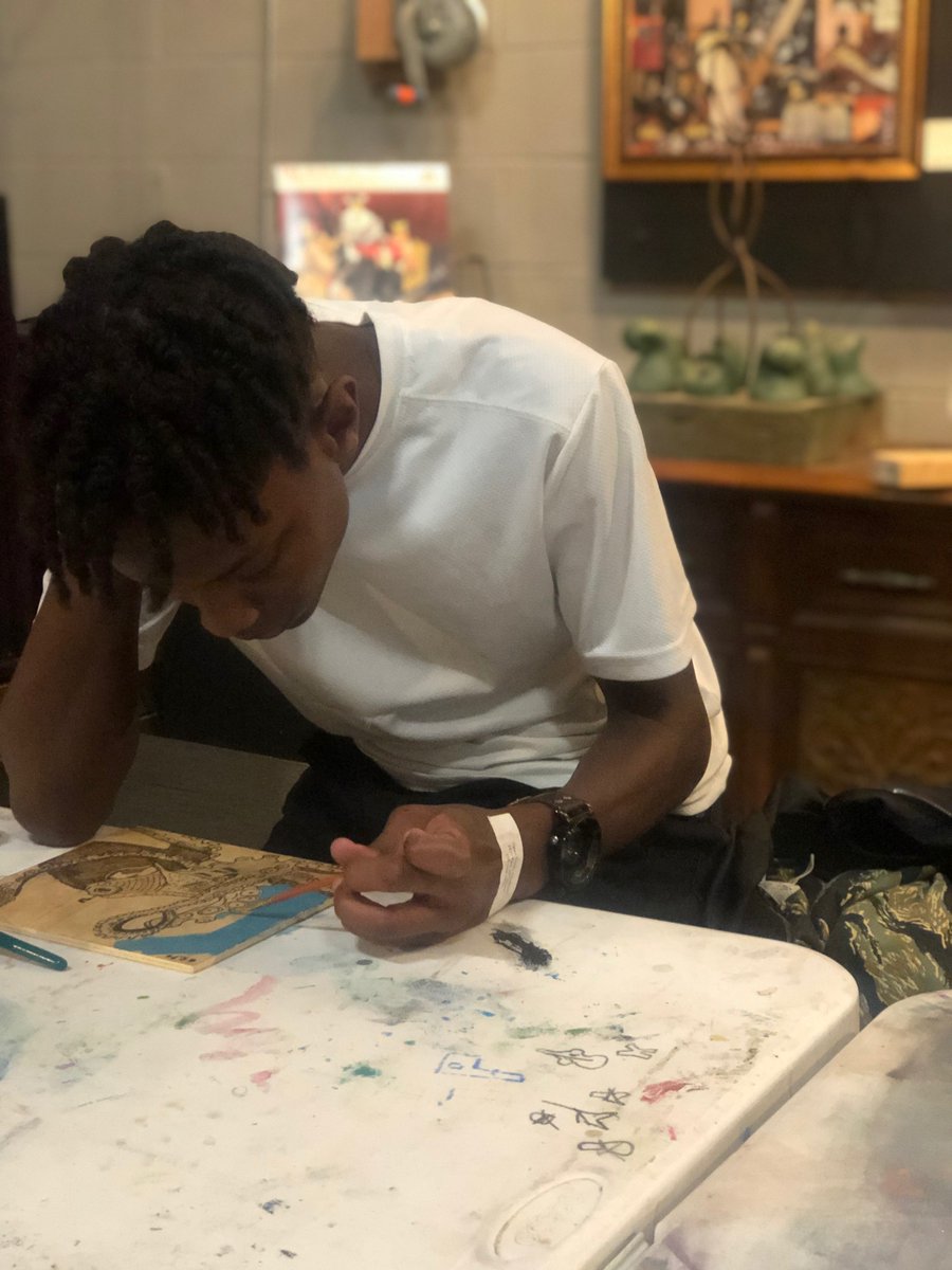 ODA_CLE's tweet photo. Woodburning #Camp at the @NegSpaceCLE gallery! #ODA Scholars choose from 6+ different camps each week. From #sports, #arts, and #STEM camps, there is a camp that keeps our kids learning and staying active all #summer long. ☀️💚 https://t.co/Pccon7ruUY